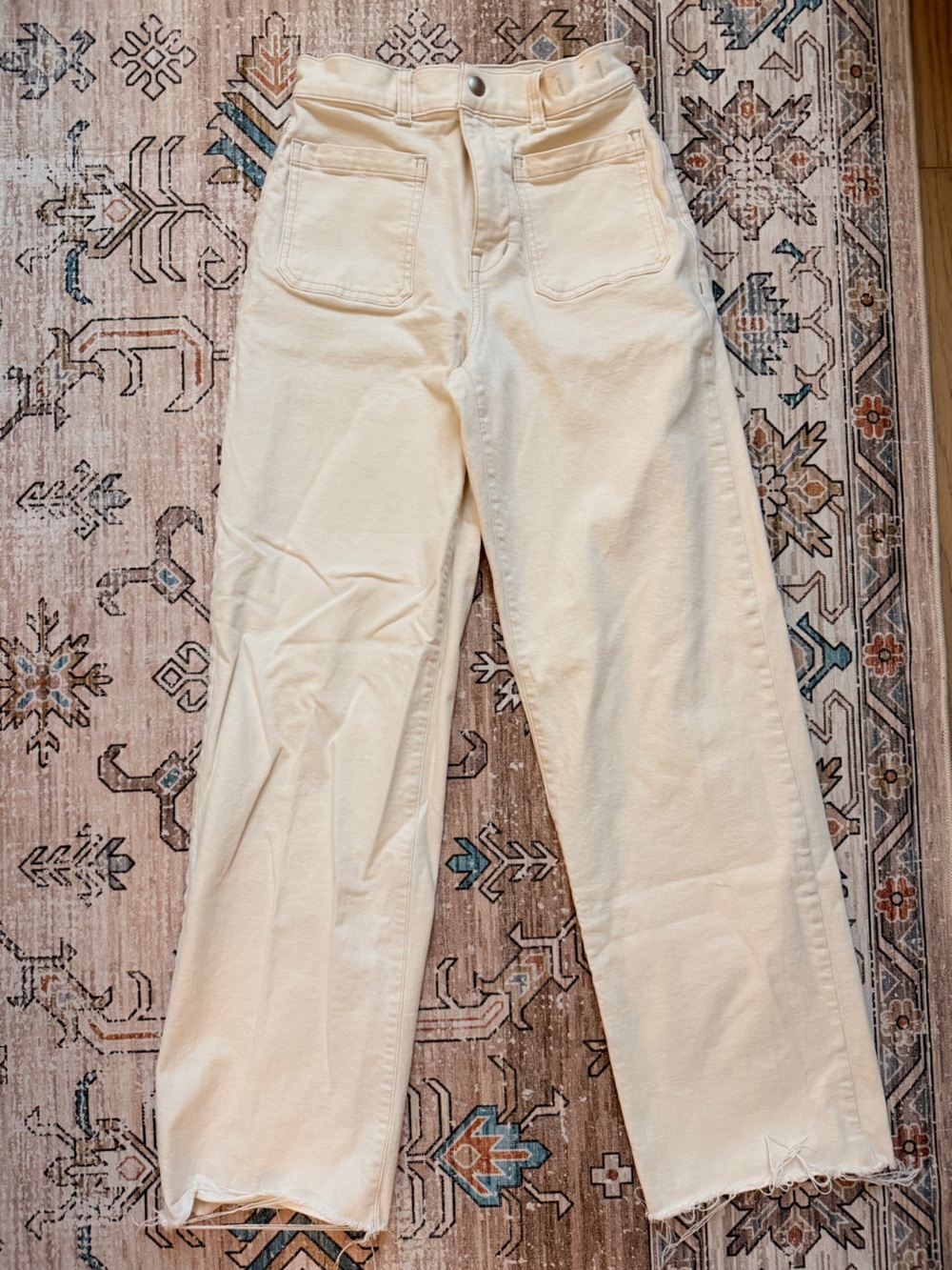 Madewell Cream Straight-Leg Jeans